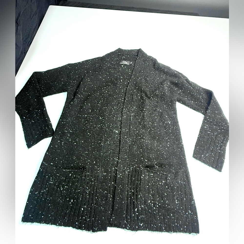 Guilty Black Speckled Open Cardigan Size Small